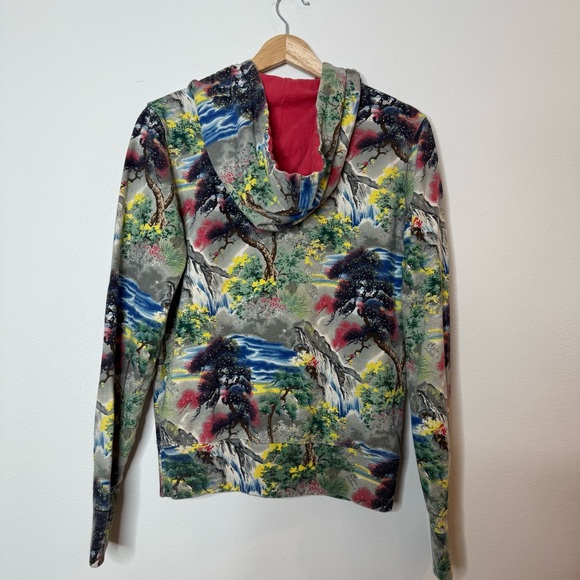 Lucky Brand Y2K Zip Up Hoodie Japanese Asian Wearable Art Jacket medium - Picture 7 of 7
